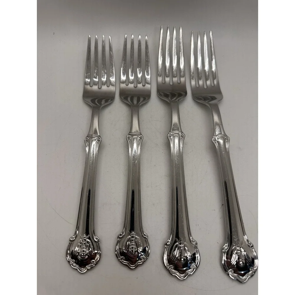 Wallace Napoleon Bee 18/10 Stainless 2 Salad Forks 7 1/2